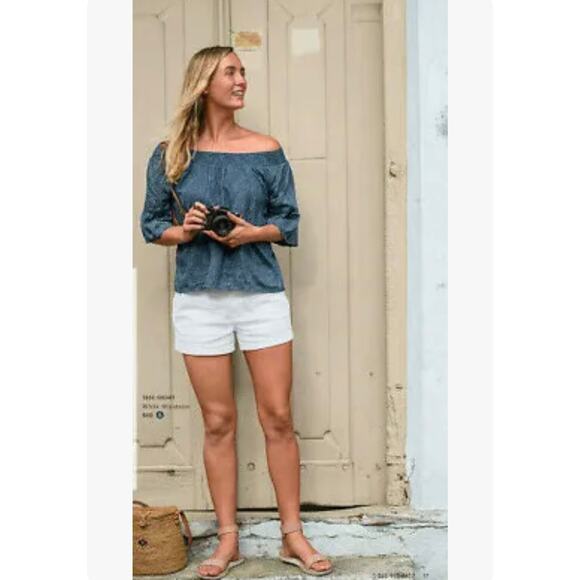 PrAna Chryssa Black blue off the shoulder Blouse Top Size S - Picture 7 of 7